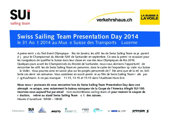 Swiss Sailing Team Presentation Day 2014